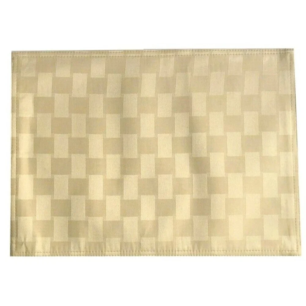 Reflections Fabric Placemats Microfiber Spill Proof Set of 4 Khaki 13x18